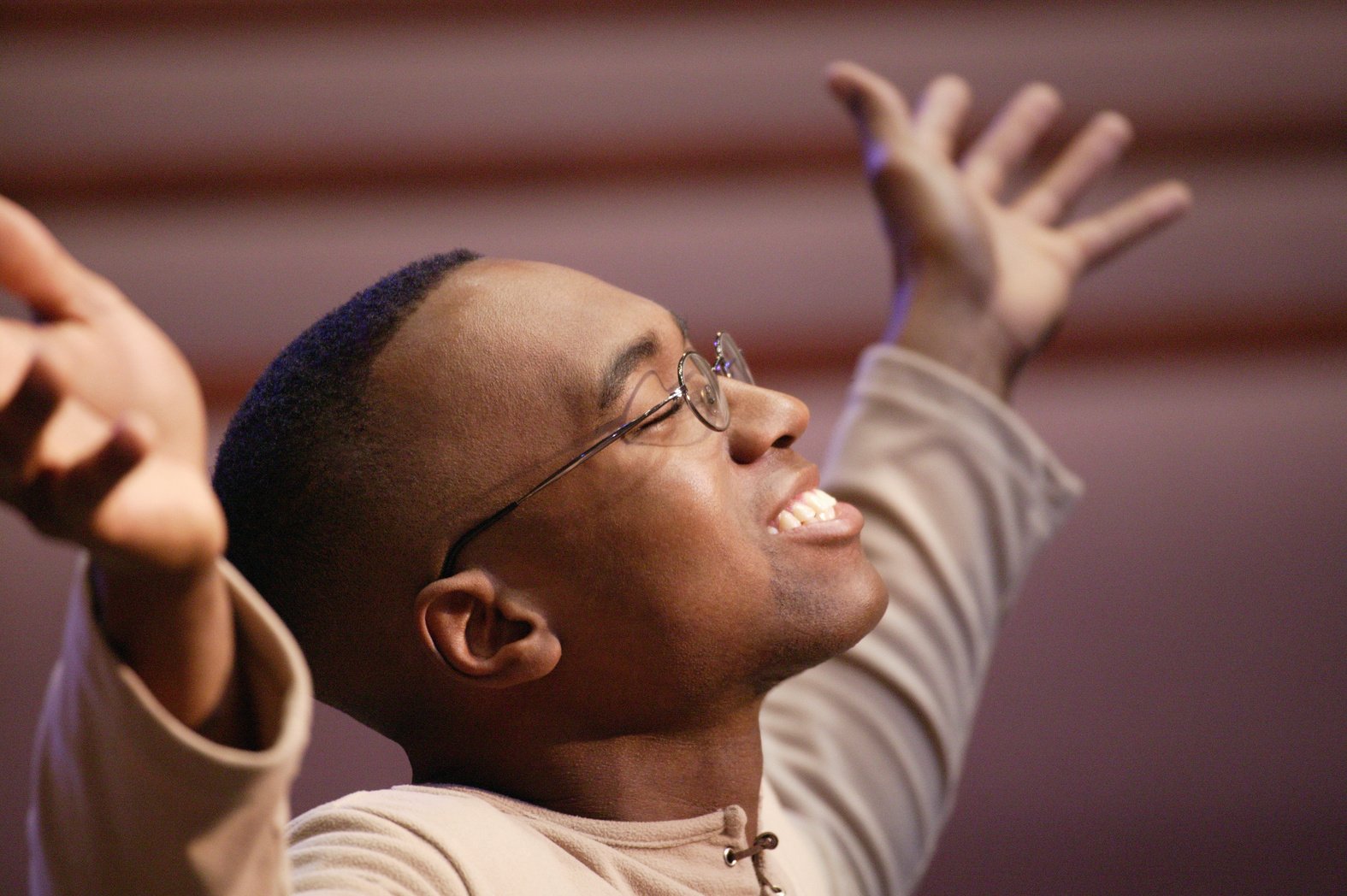 Man Raising Hands in Worship